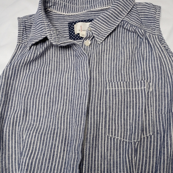 Anthropologie Blue and White Striped Jumpsuit - Picture 7 of 8